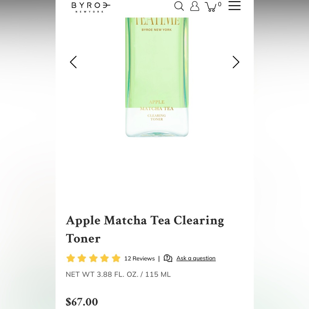 Byroe Apple Matcha Tea Clearing Toner, 115 ml - Picture 8 of 8
